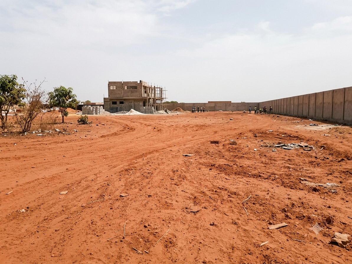 Chantier et terrain à Sangalcam — programme YOMBAL KEUR