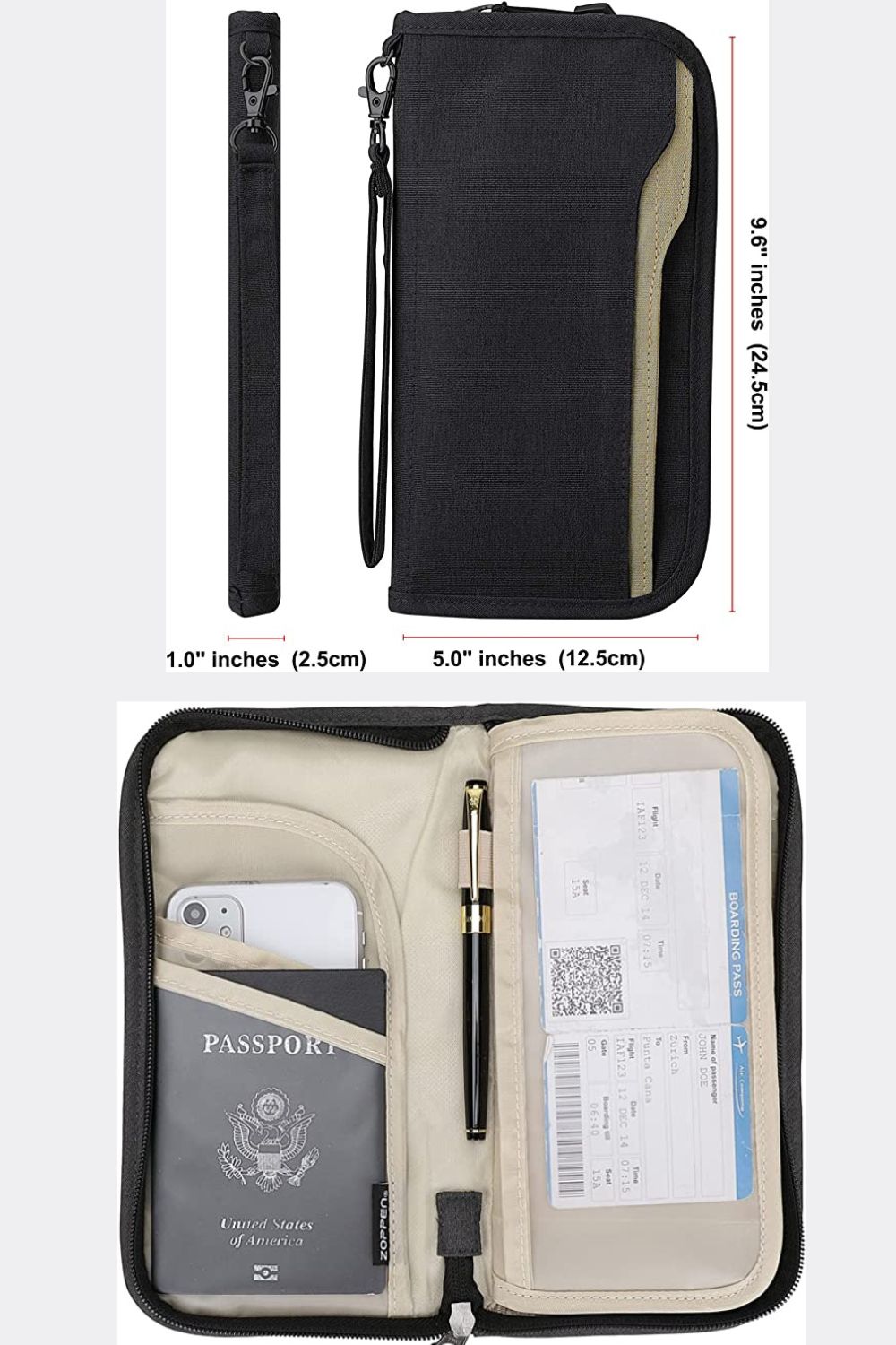 Pochette voyage documents — 1 pochette RFID selon lot